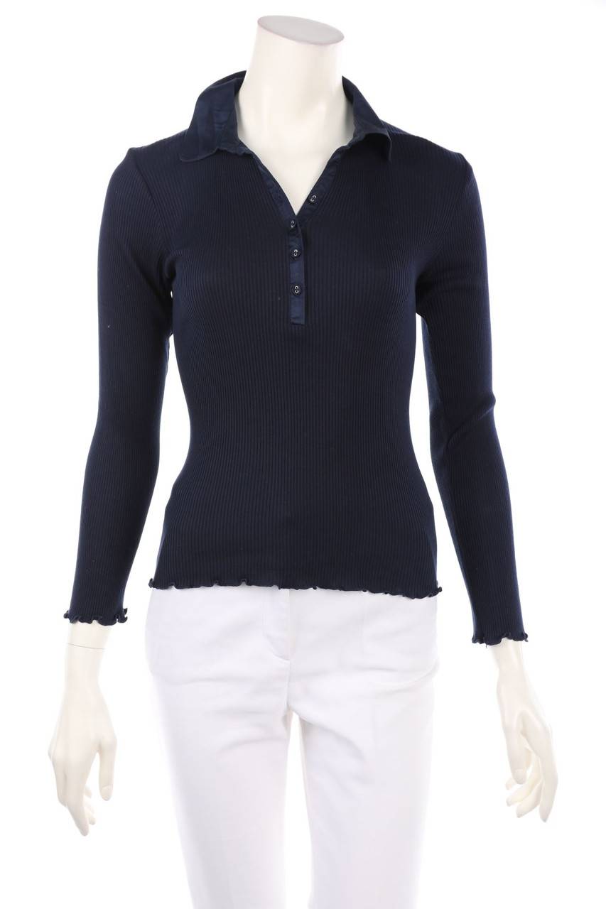 Carou GERARD DAREL Langarm-Polo-Shirt aus Seide