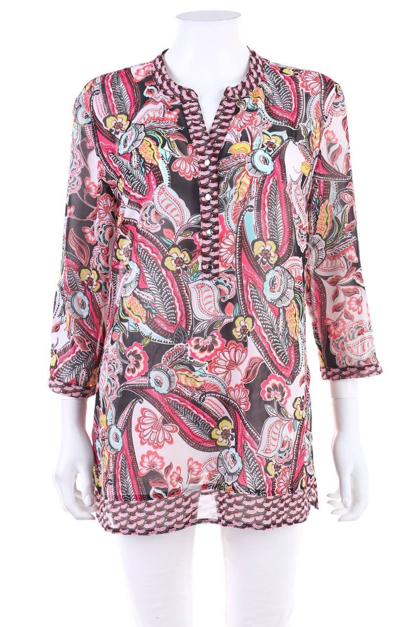 Carou GERRY WEBER Print-Bluse mit Krempel-Ärmeln