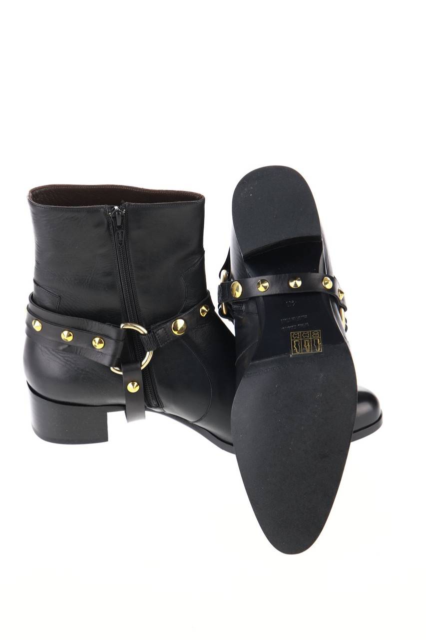 Carou GRANDINETTI Leder-Stiefeletten Mit Nieten