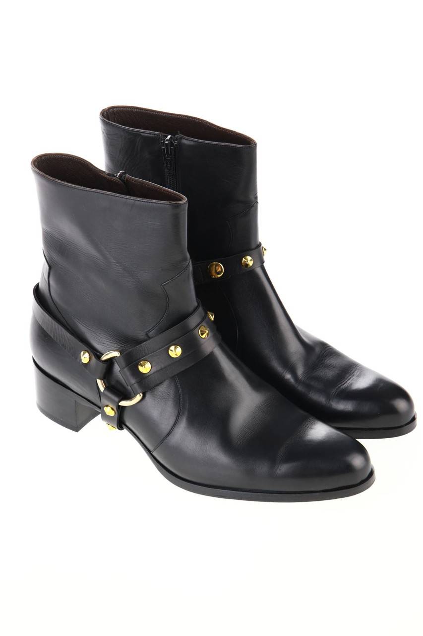 Carou GRANDINETTI Leder-Stiefeletten mit Nieten