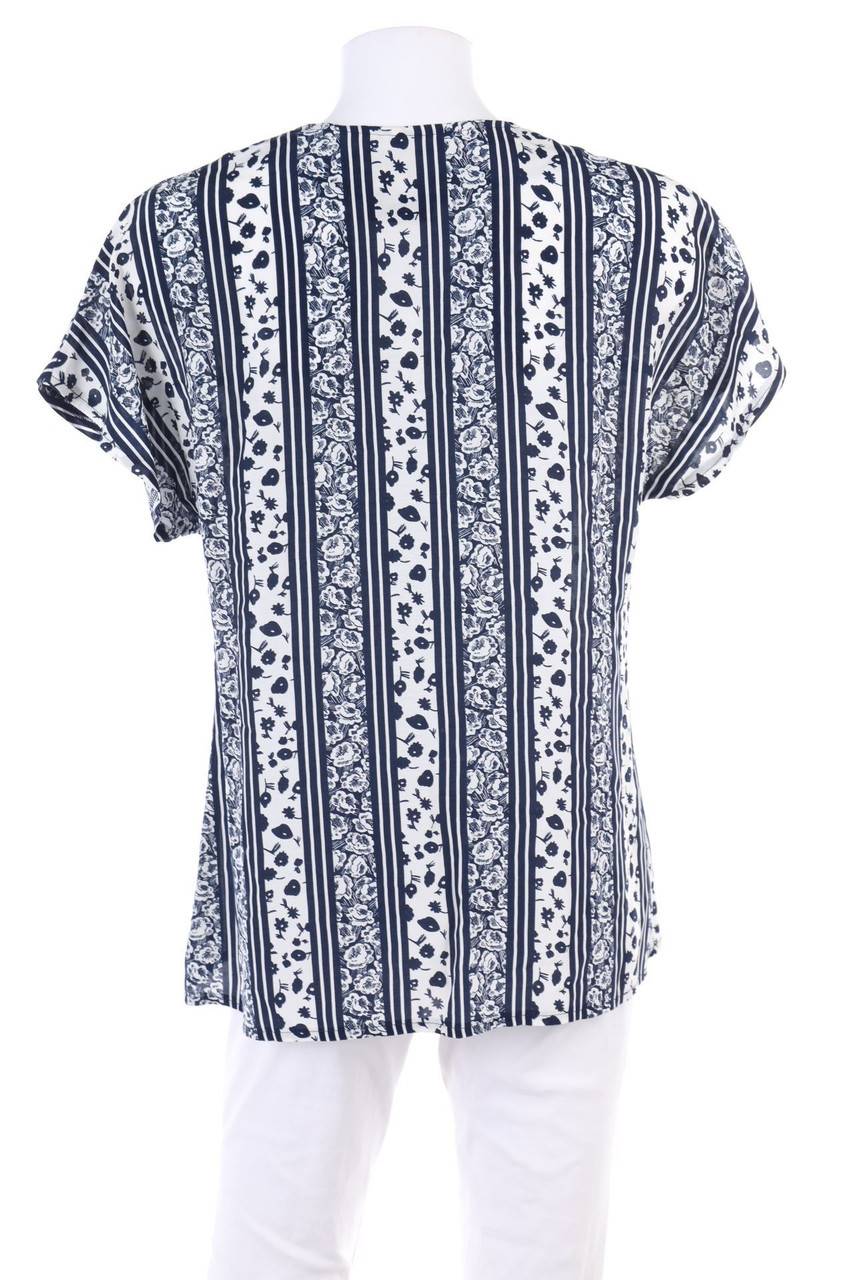 Carou Griffon Kurzarm-Bluse Mit Blumen-Print