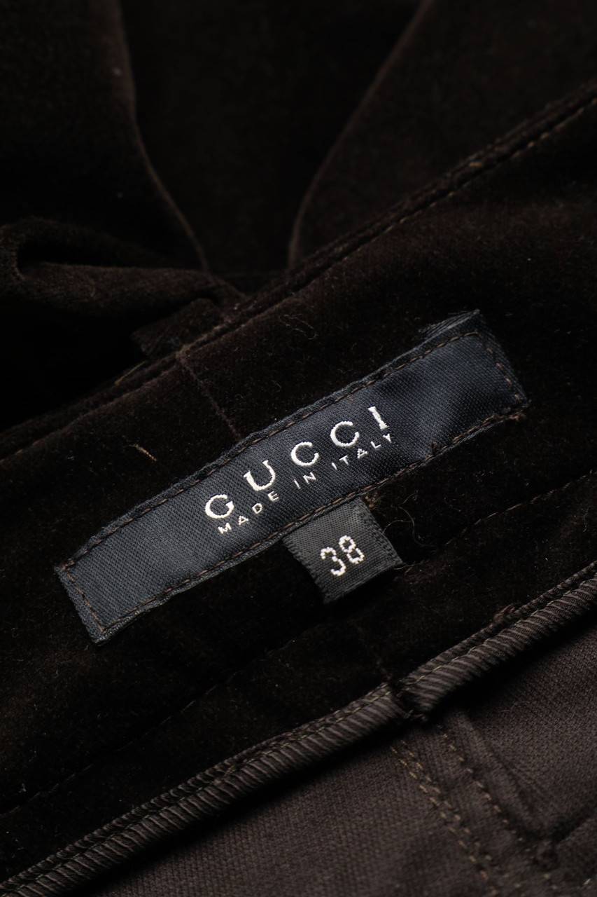 Carou GUCCI Samt-Hose Mit Reißverschluss