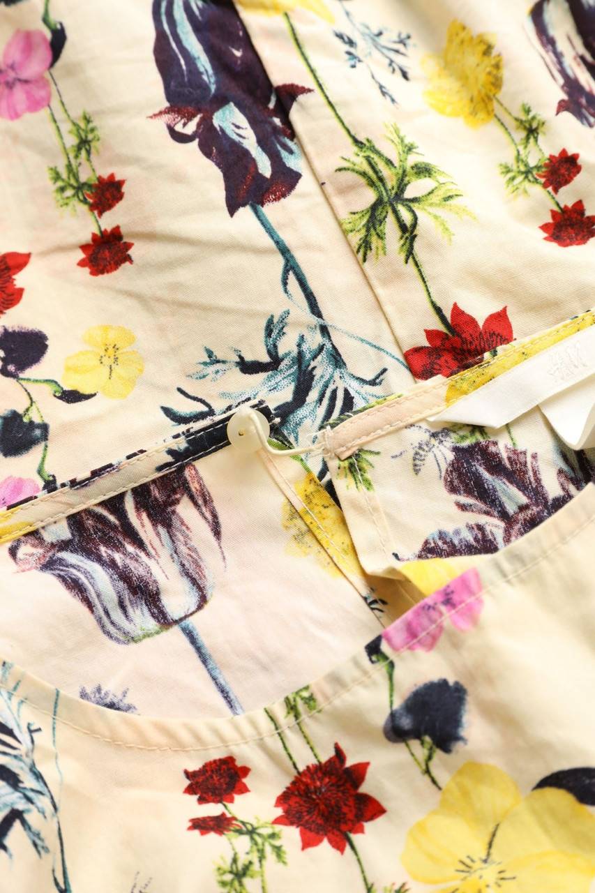 Carou H&M Bluse Mit Blumen-Print Zum Knoten