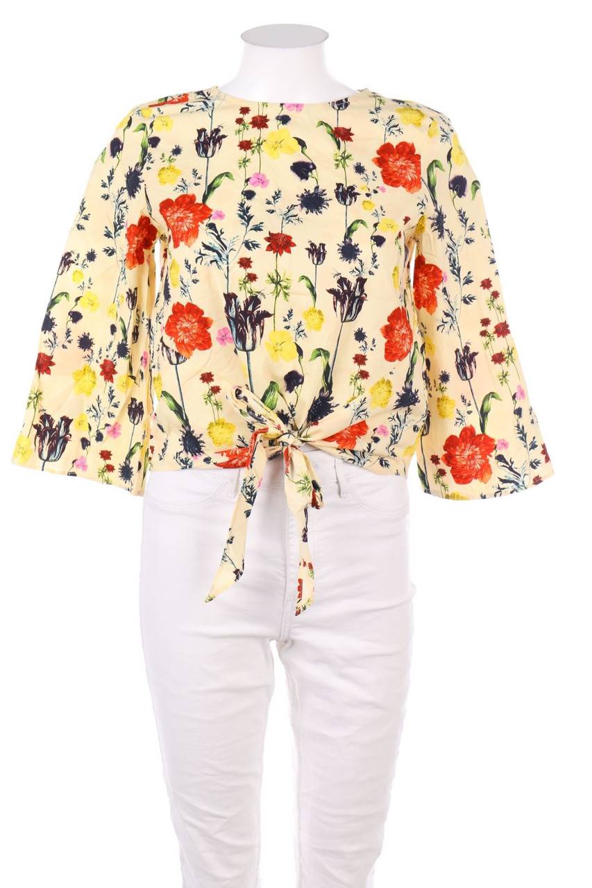 Carou H&M Bluse mit Blumen-Print zum Knoten