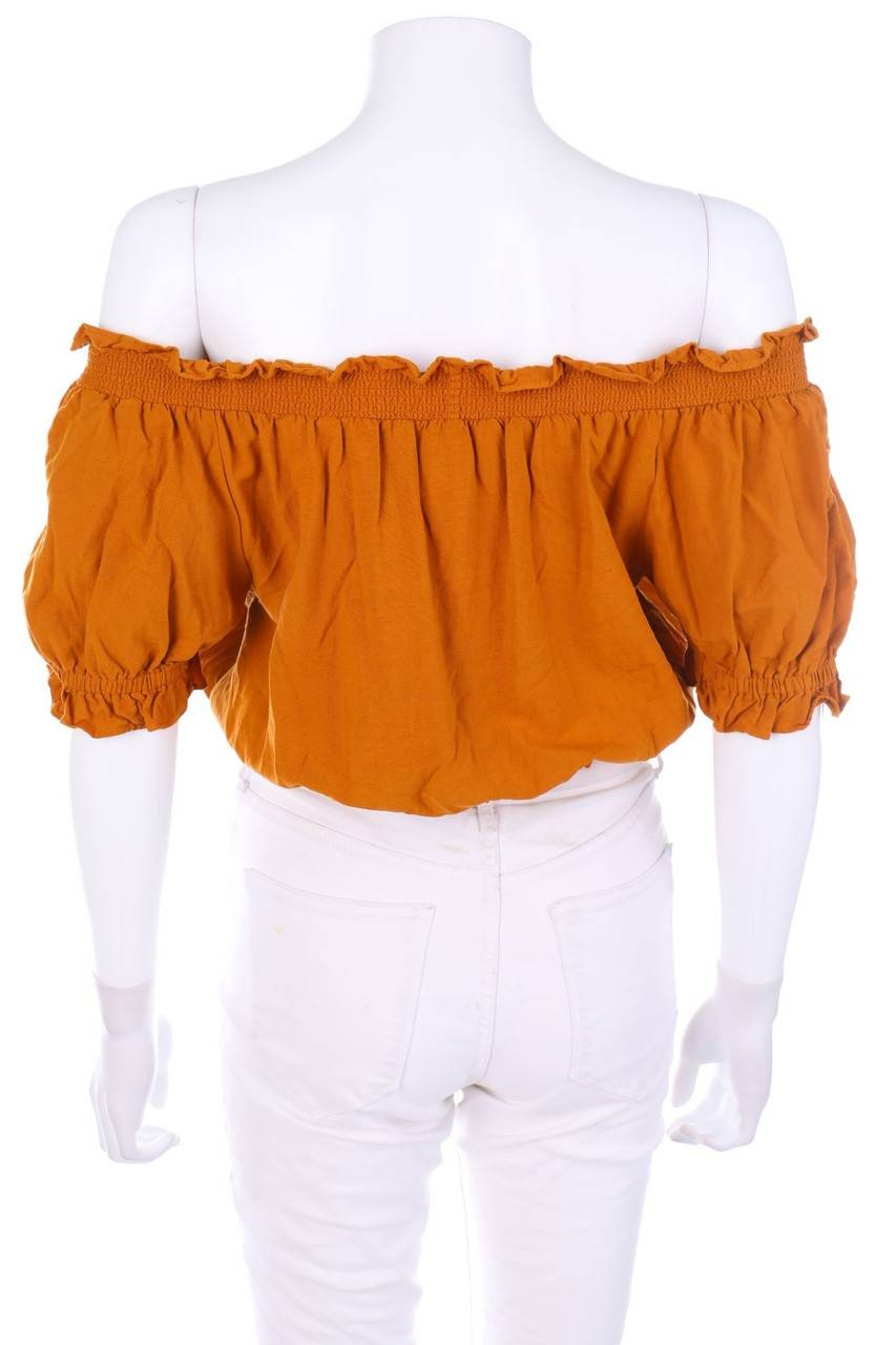 Carou H&M Carmen-Kurzarm-Bluse Mit Rüschen