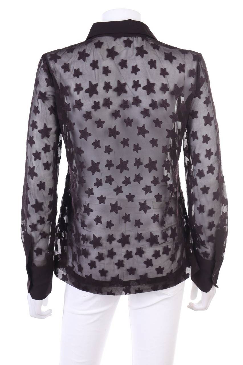 Carou H&M Chiffon-Hemd-Bluse Mit Applikationen