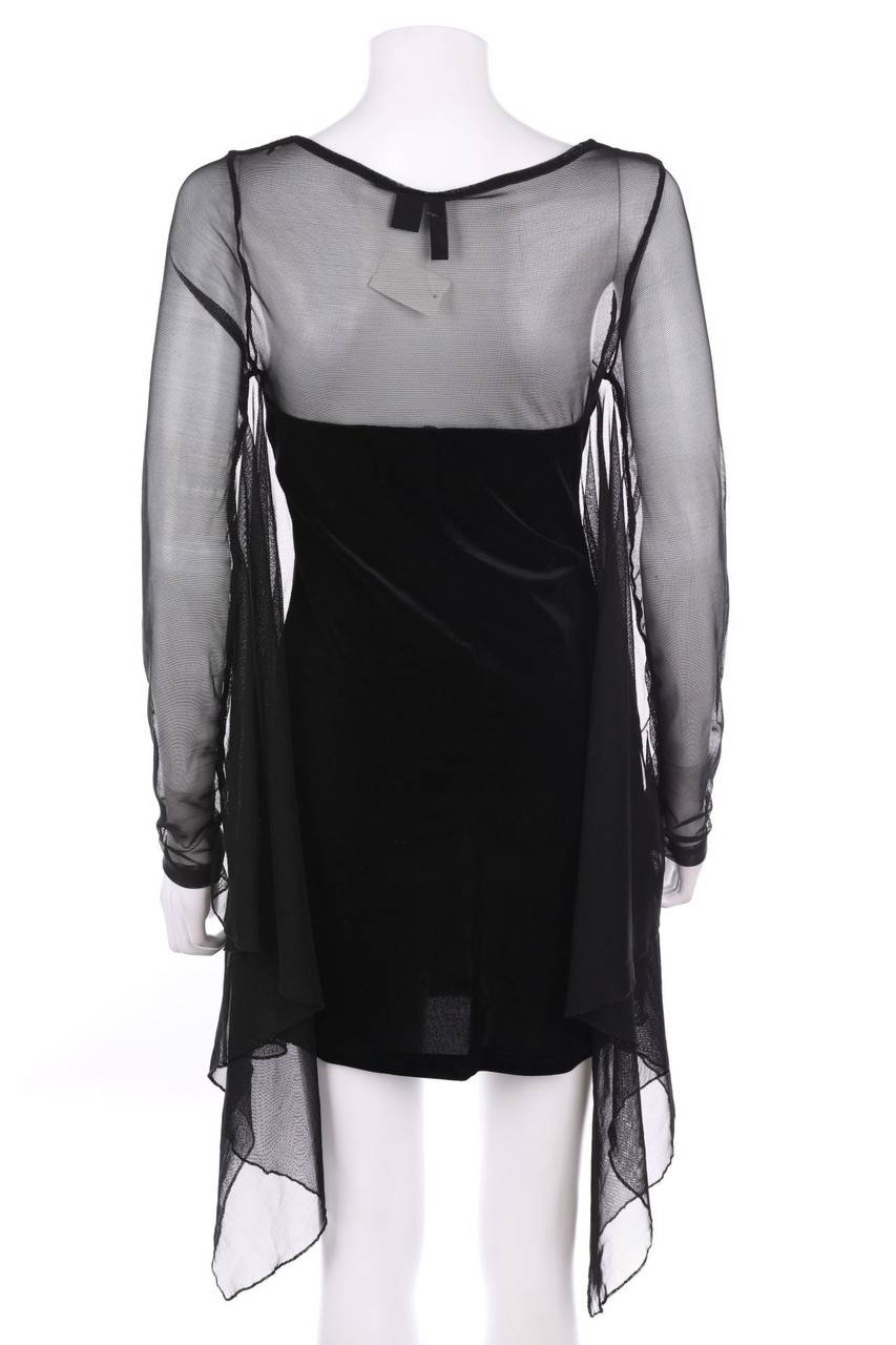 Carou H&M CONSCIOUS Samt-Kleid Mit Mesh-Einsatz