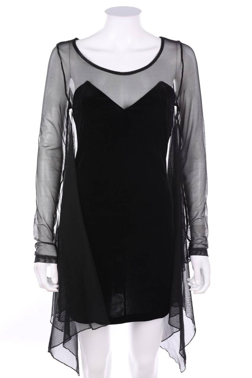 Carou H&M CONSCIOUS Samt-Kleid mit Mesh-Einsatz