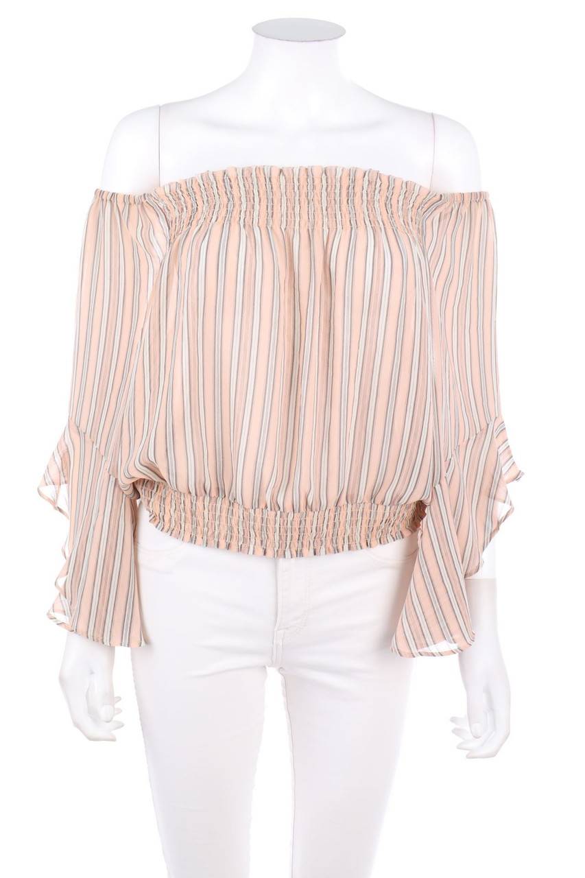 Carou H&M DIVIDED Carmen-Bluse mit Streifen