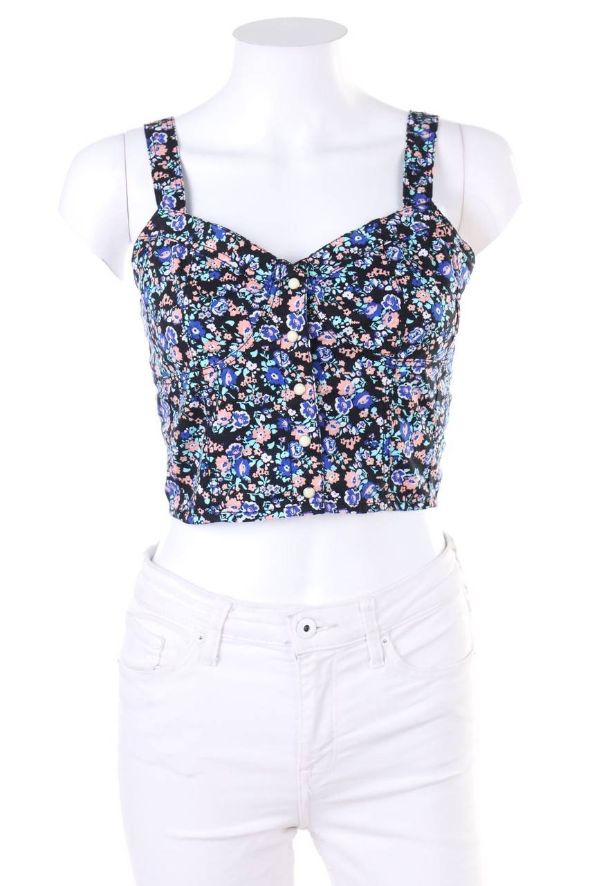 Carou H&M DIVIDED Crop-Top mit Blumen-Print