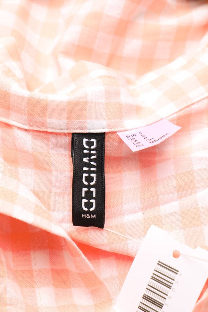Carou H&M DIVIDED Cropped-Bluse Mit Karo-Muster