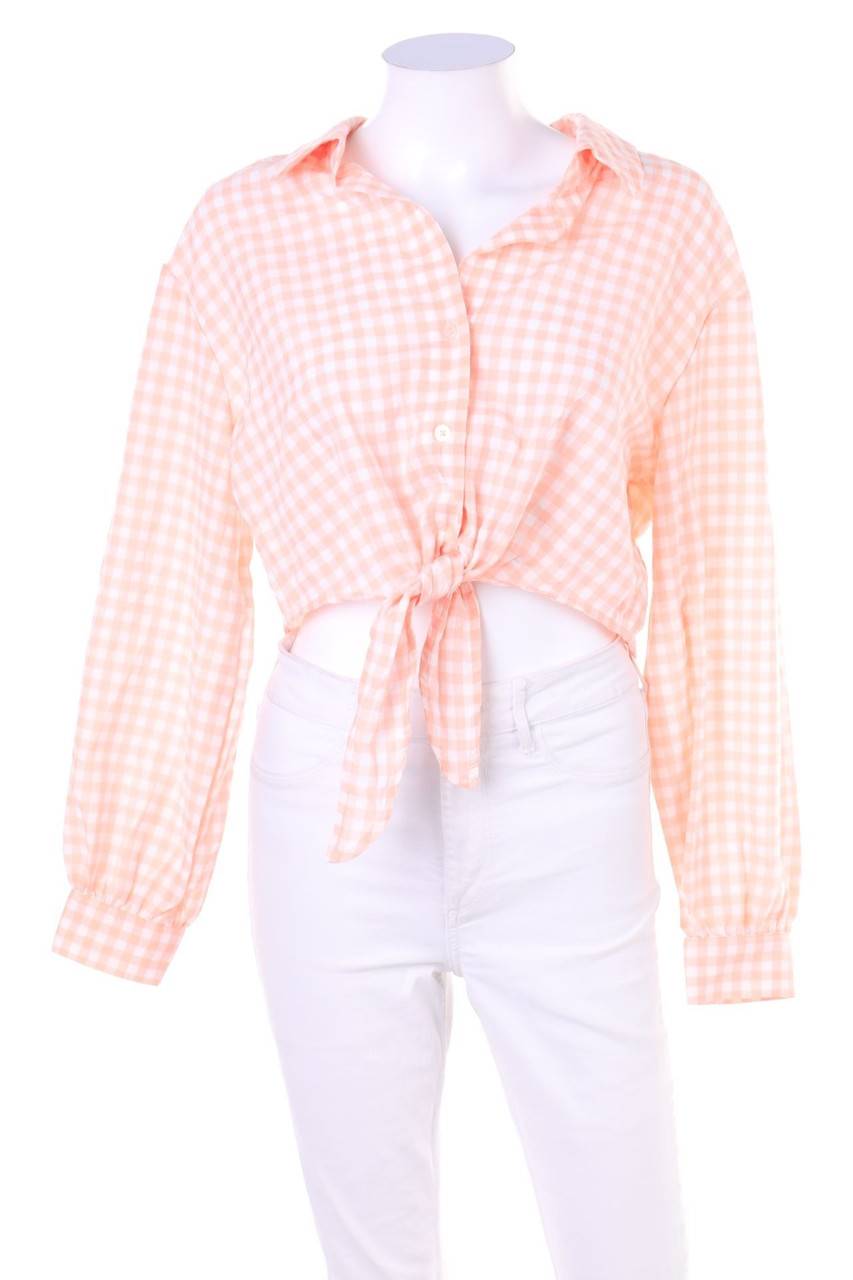 Carou H&M DIVIDED Cropped-Bluse mit Karo-Muster