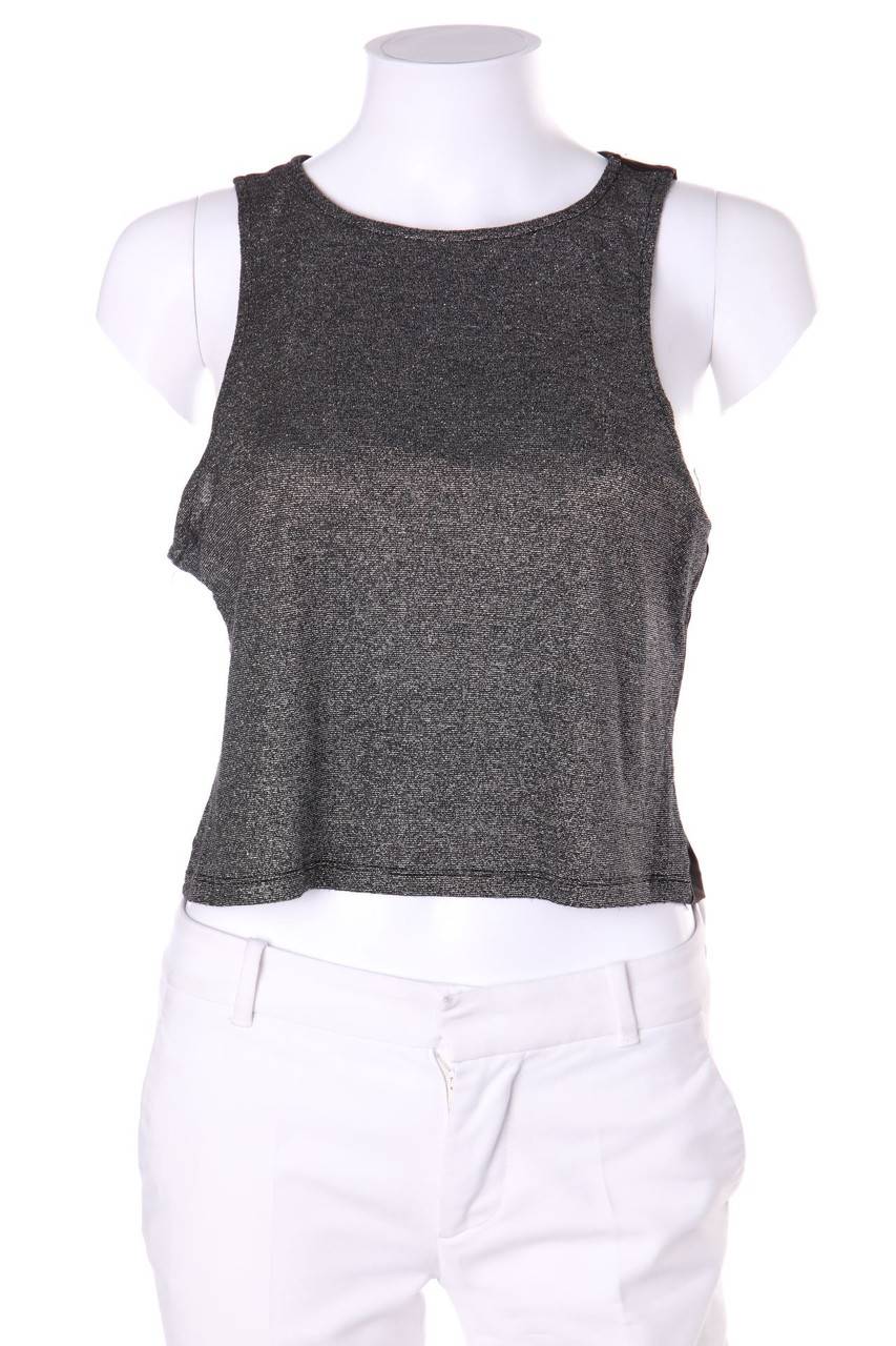 Carou H&M DIVIDED Cropped-Top mit Metallic-Effekt