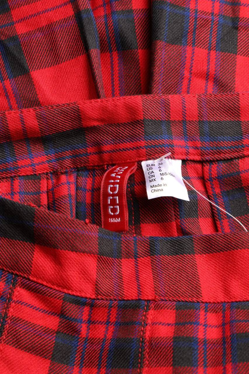 Carou H&M DIVIDED Falten-Mini-Rock Mit Karo-Muster