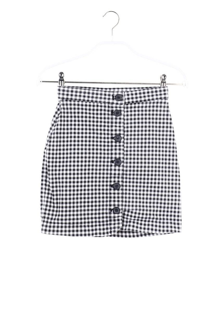 Carou H&M DIVIDED Karo-Minirock mit Knöpfen