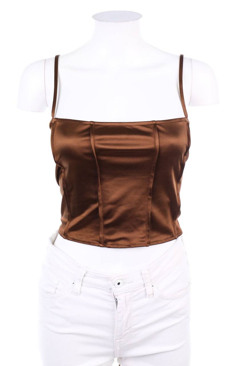 Carou H&M DIVIDED Satin-Crop-Top mit Schnürung