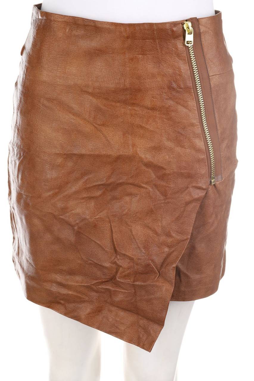 Carou H&M Faux Leather-Rock mit Reißverschluss