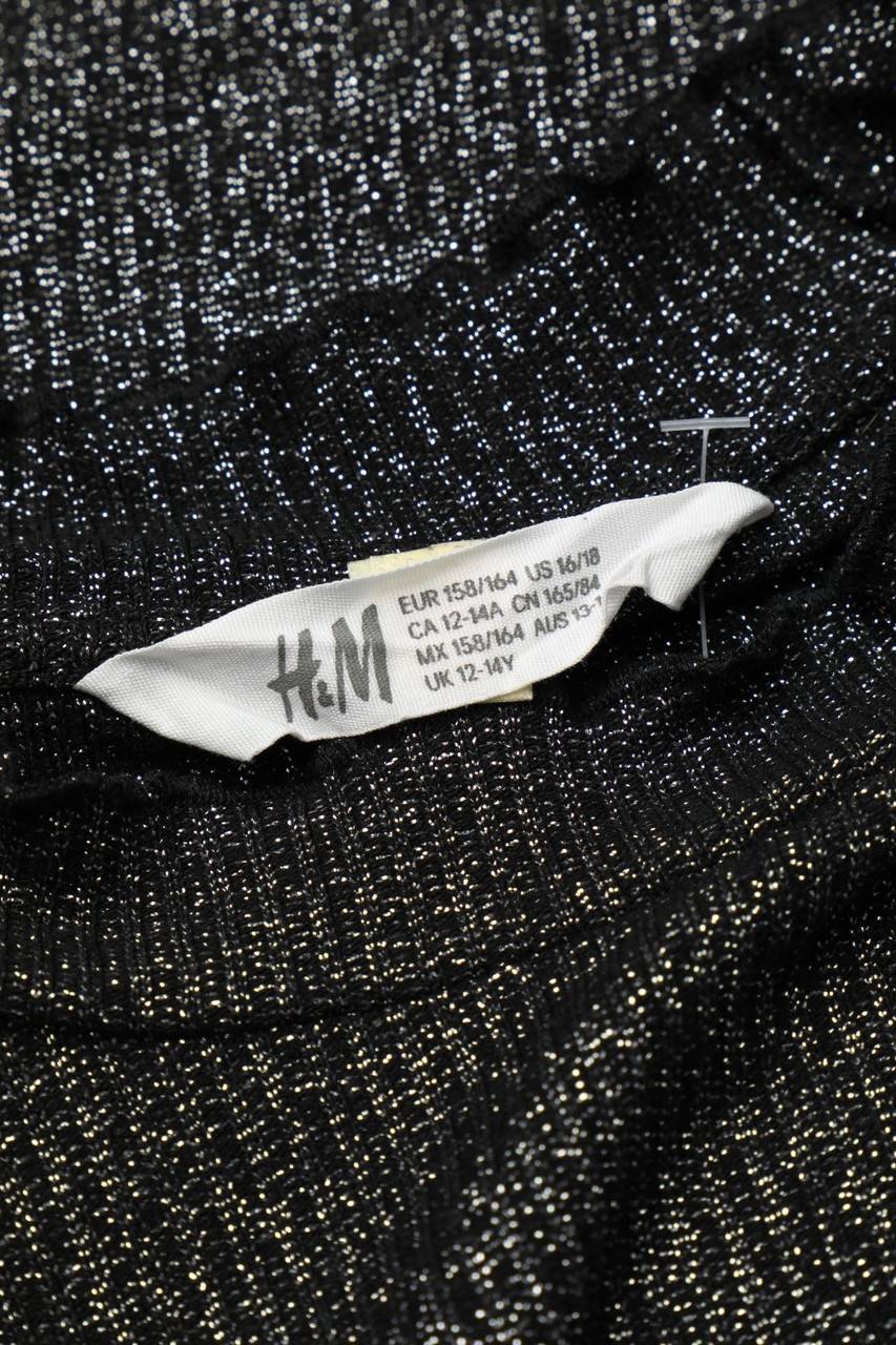 Carou H&M Glitzer-T-Shirt Mit Langem Ärmel