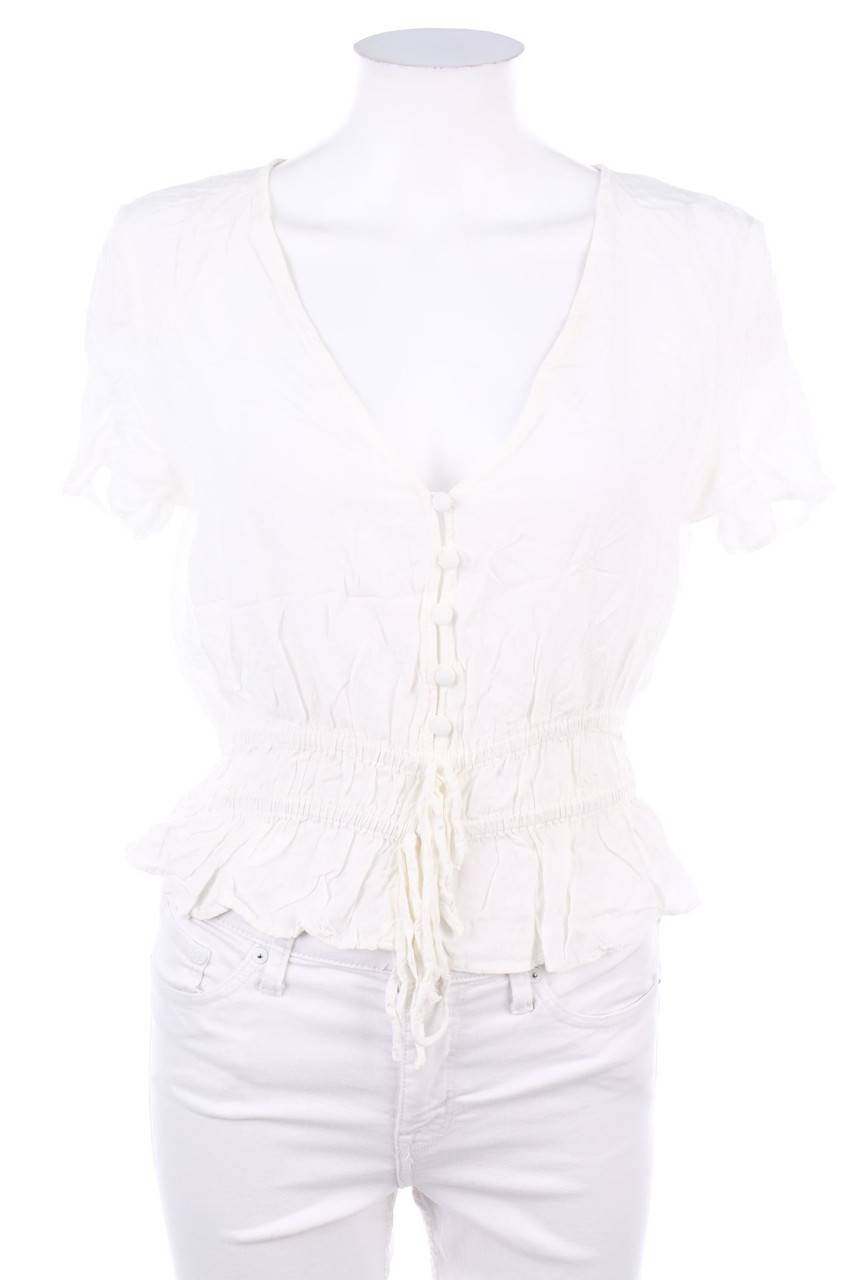 Carou H&M Kurzarm-Bluse mit Gummizug