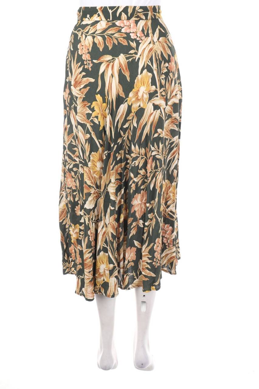 Carou H&M Midirock Mit Floralem Muster