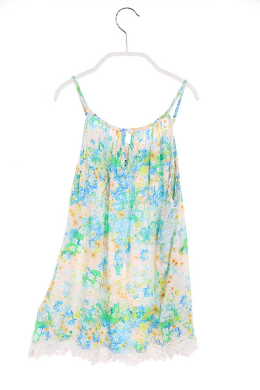 Carou H&M Träger-Top Aus Viskose Mit Blumen-Print