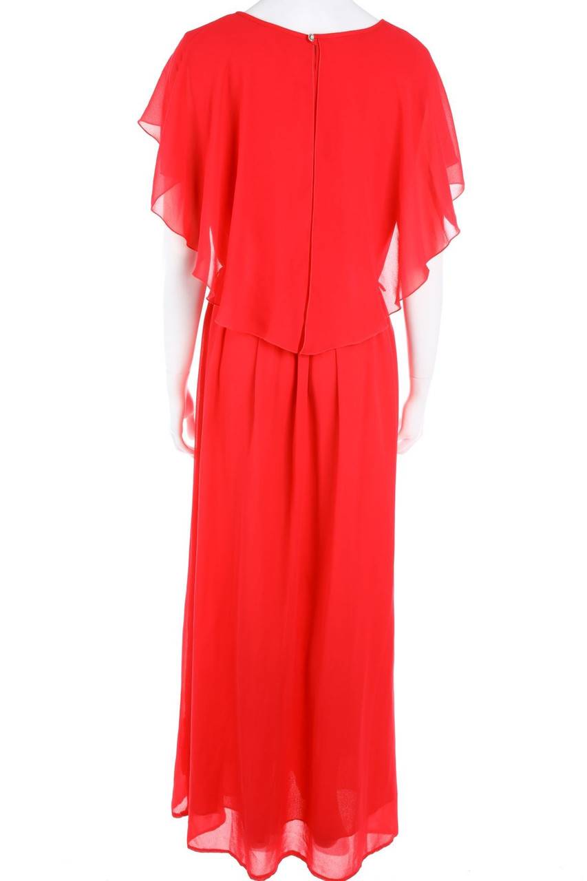 Carou HÖPFNER Vintage-Maxi-Abendkleid Mit Volants