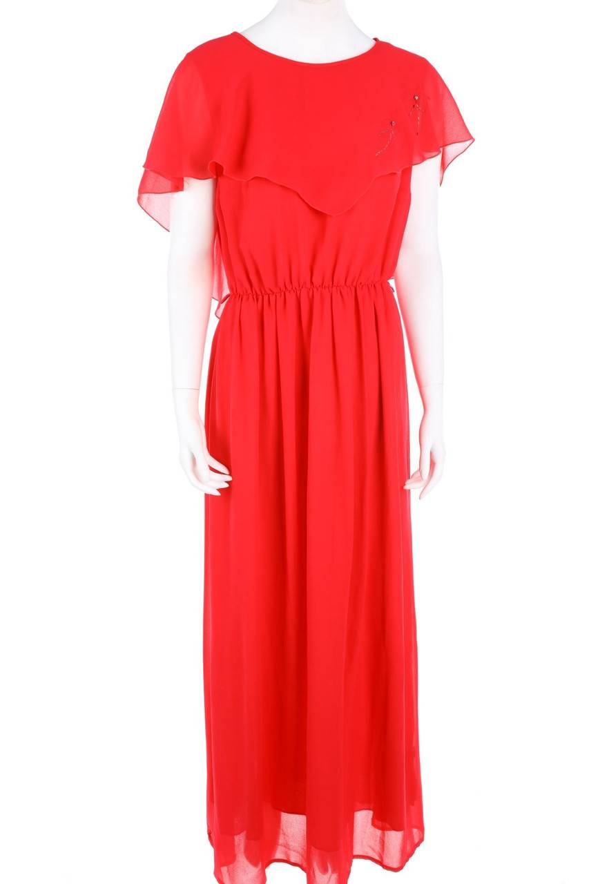 Carou HÖPFNER Vintage-Maxi-Abendkleid mit Volants