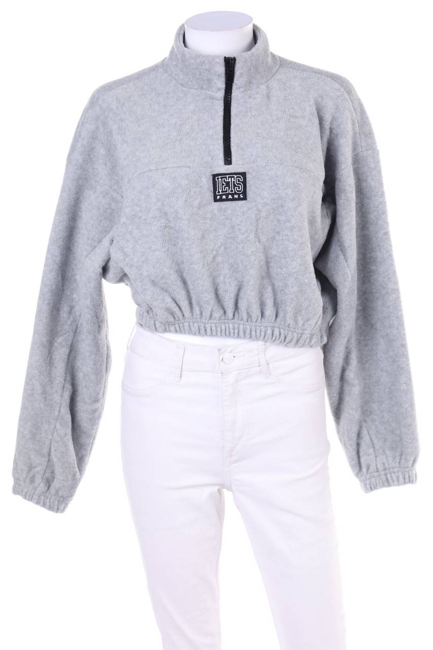 Carou iets Frans Fleece-Pullover mit Logo-Patch