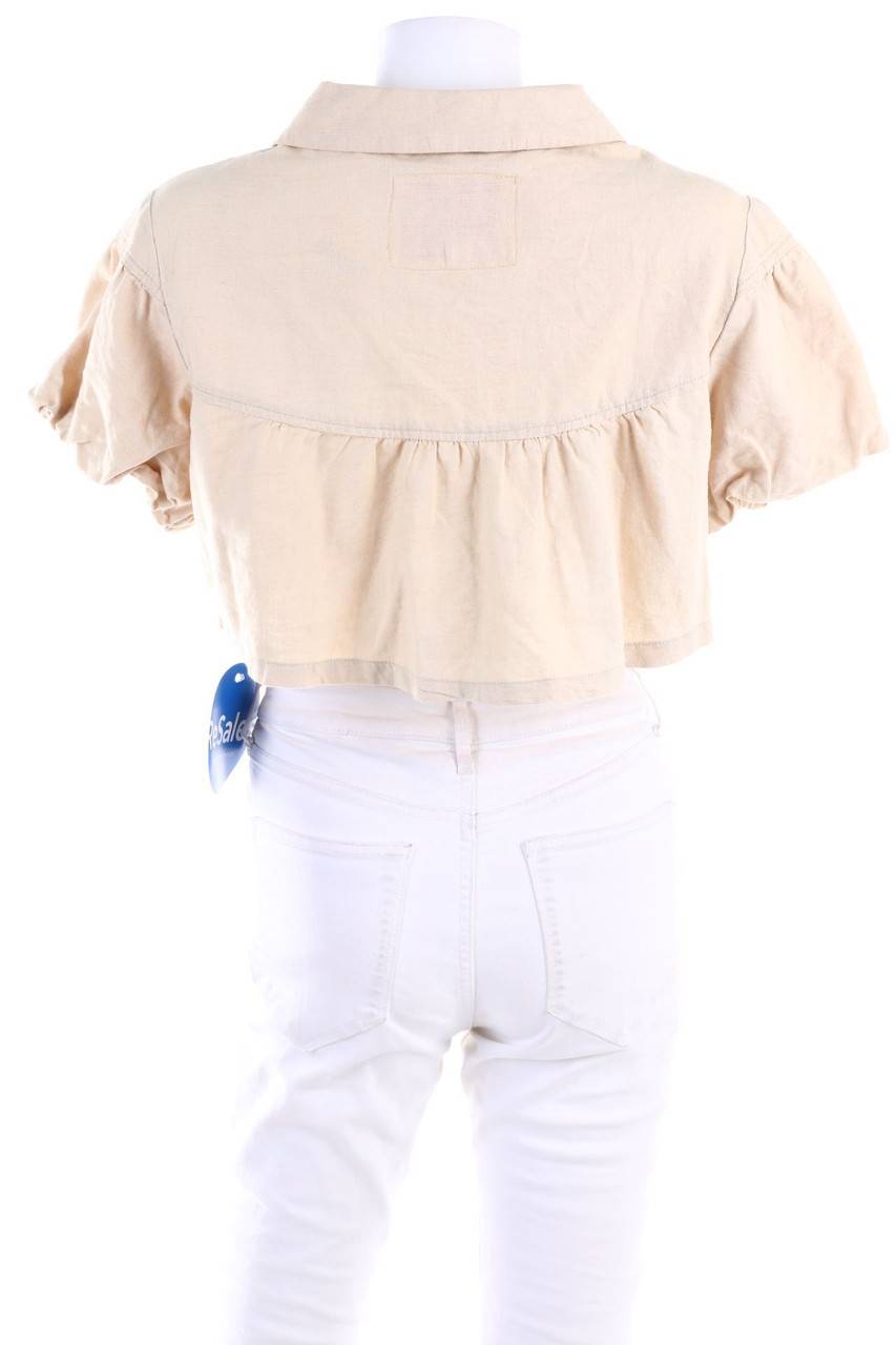 Carou Influence Cropped-Jacke Aus Leinen-Mix