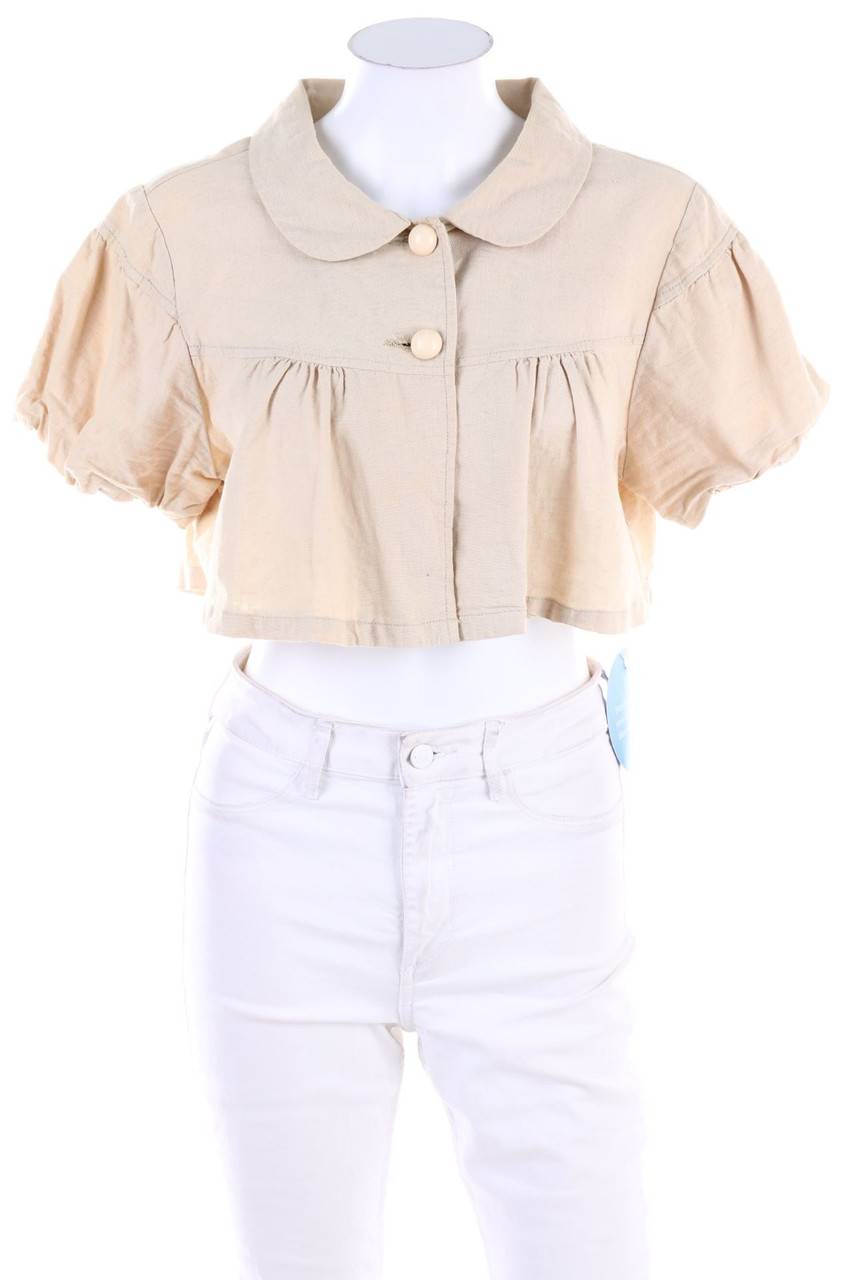 Carou Influence Cropped-Jacke aus Leinen-Mix