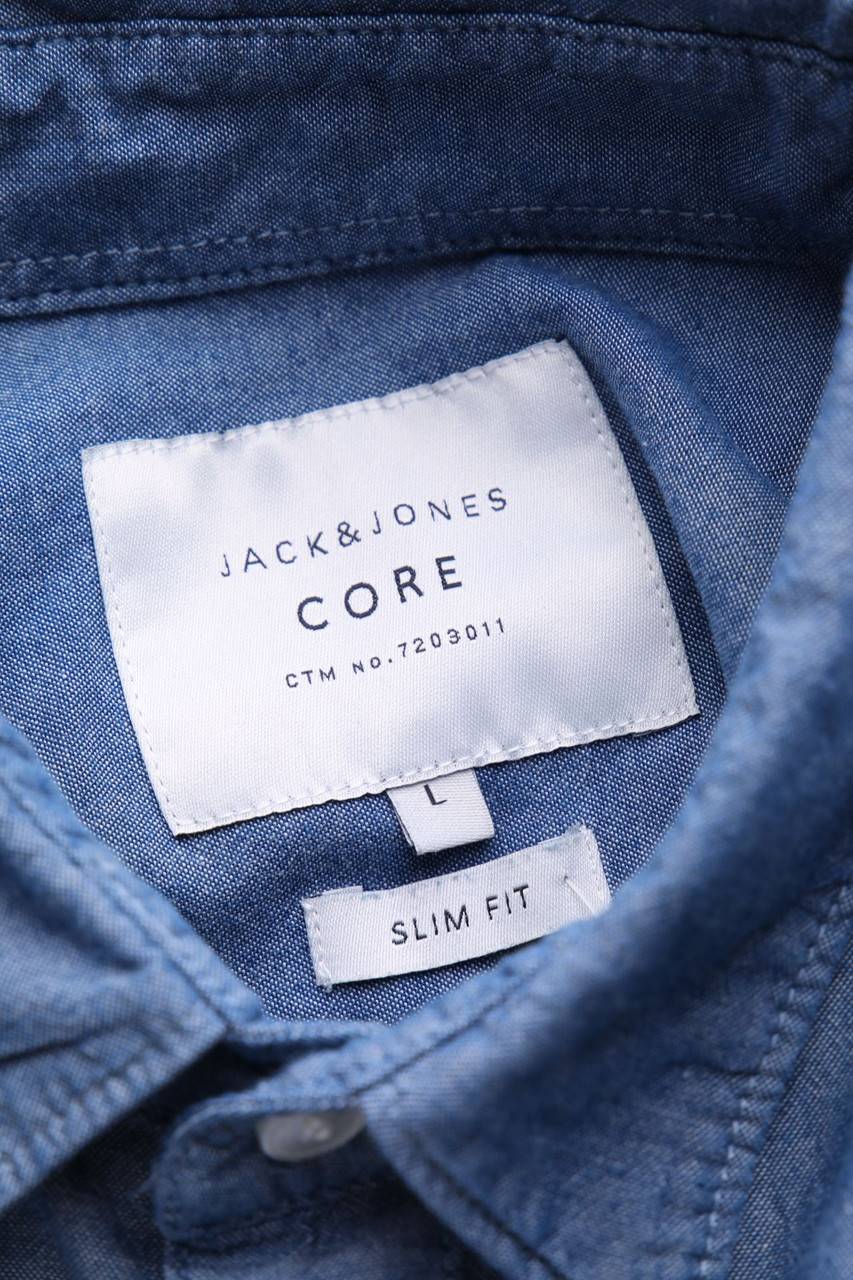 Carou JACK & JONES Kurzarm-Hemd In Denim-Optik