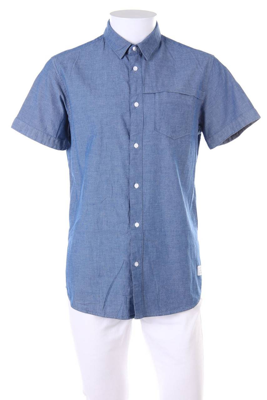 Carou JACK & JONES Kurzarm-Hemd in Denim-Optik