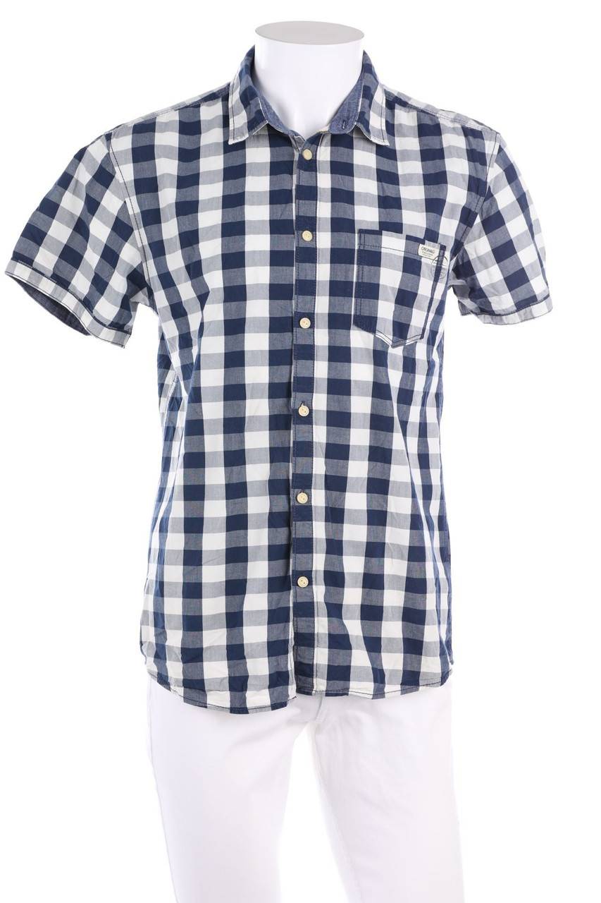 Carou JACK & JONES Kurzarm-Hemd mit Karo-Muster