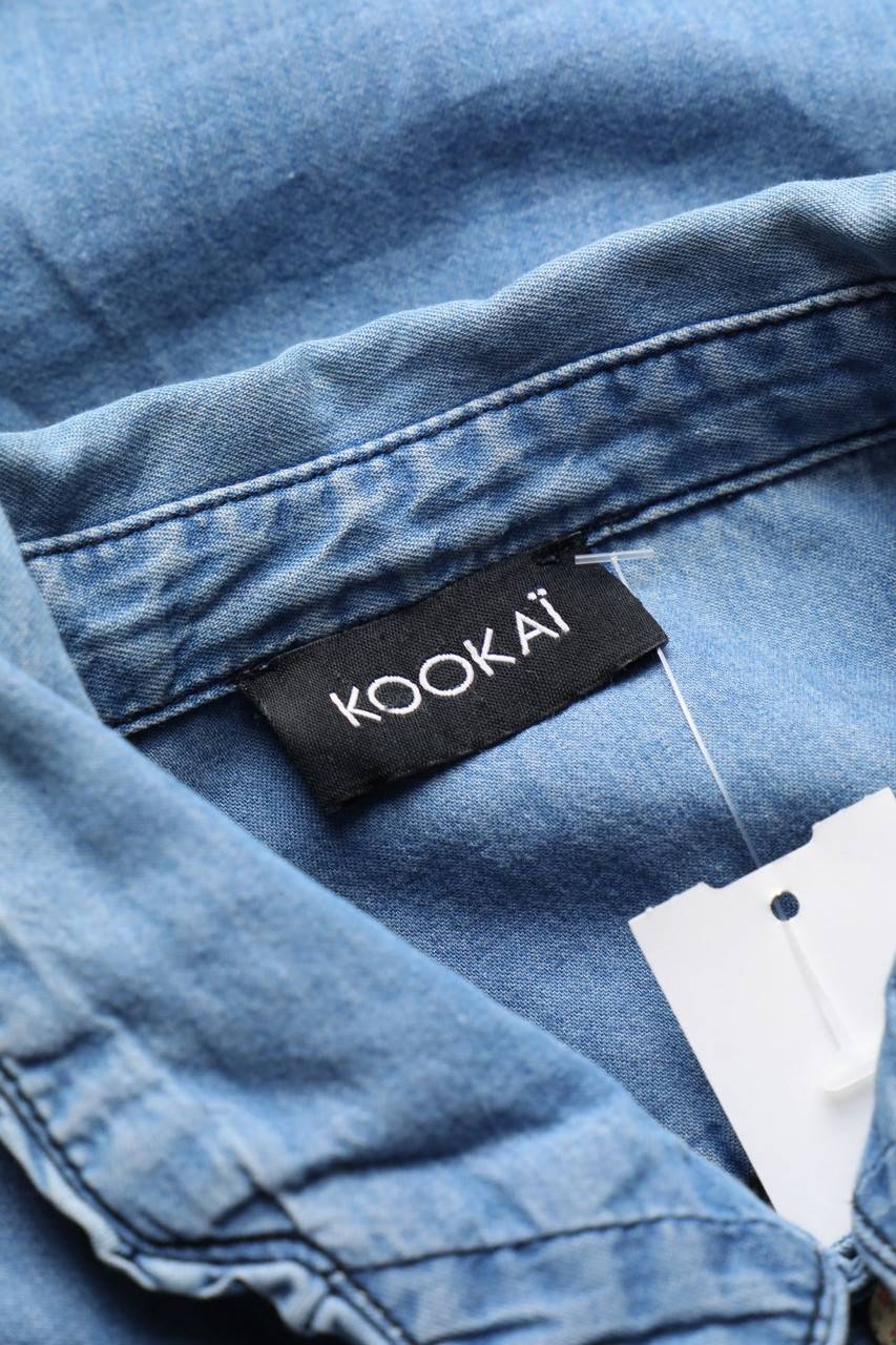 Carou KOOKAI Jeans-Bluse Mit Aufgesetzten Taschen