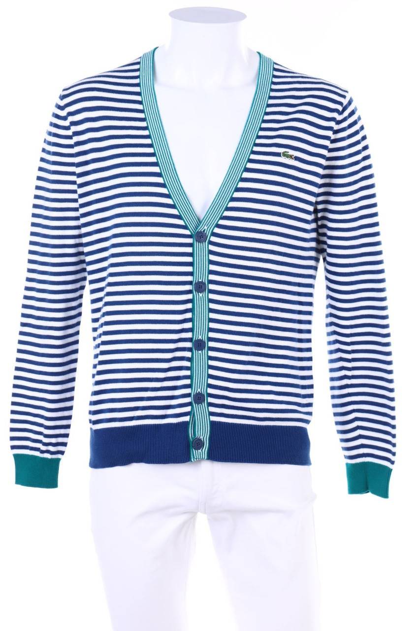 Carou LACOSTE Streifen-Cardigan mit Logo-Patch