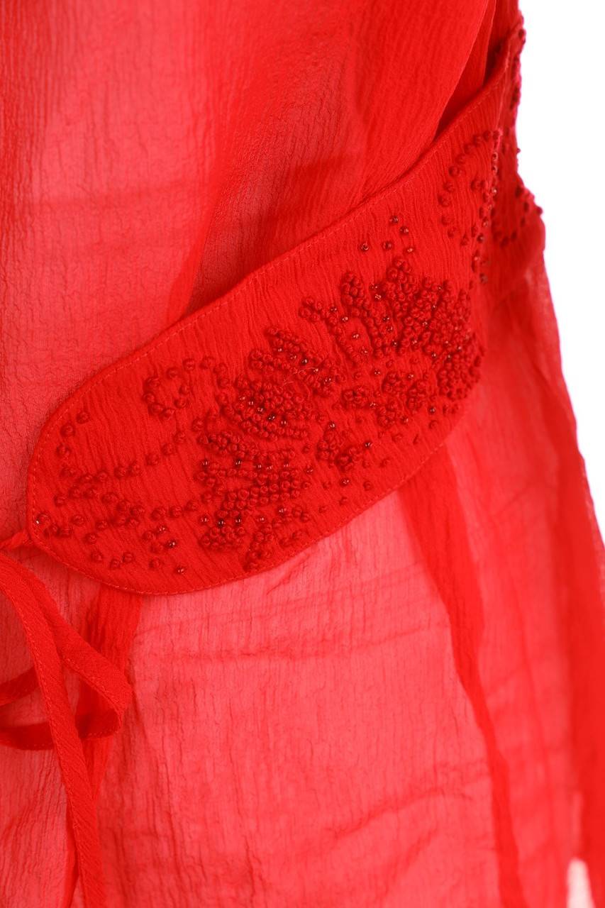 Carou Laurèl Chiffon-Seiden-Bluse Mit Perlen