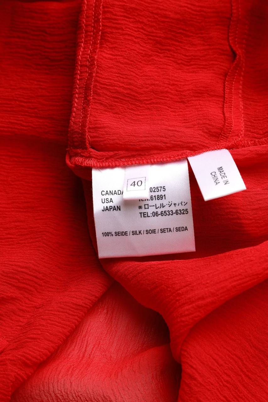 Carou Laurèl Chiffon-Seiden-Bluse Mit Perlen