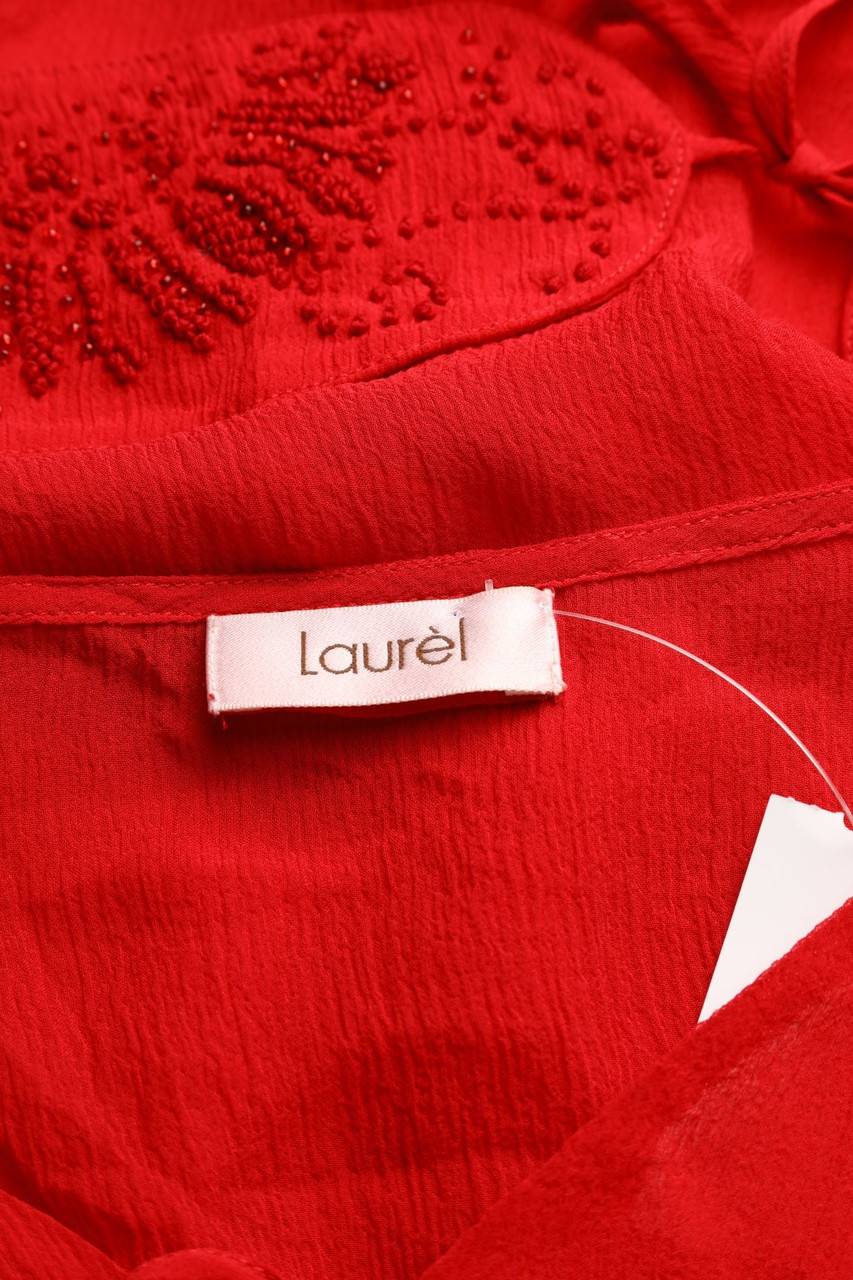 Carou Laurèl Chiffon-Seiden-Bluse Mit Perlen