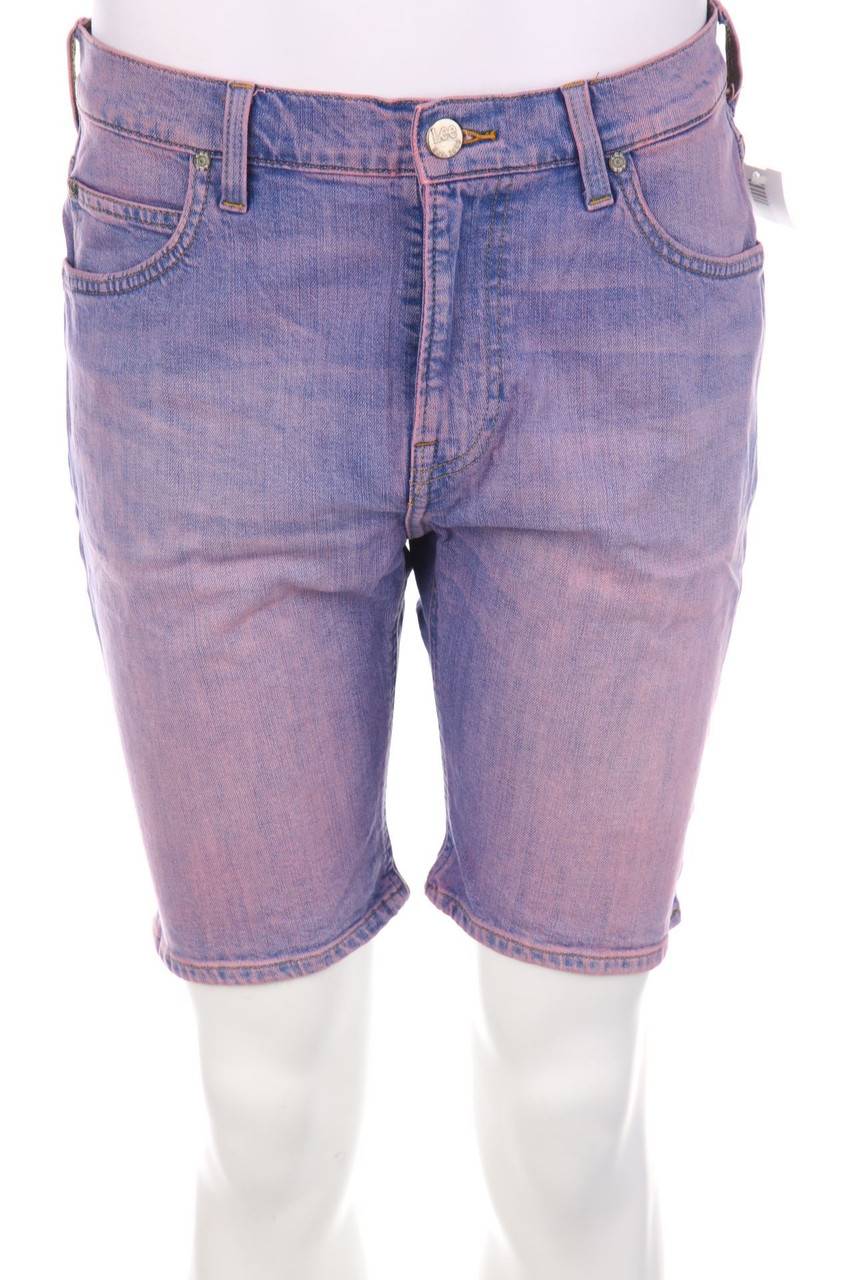 Carou Lee Used Look Jeans-Shorts mit Logo-Patch