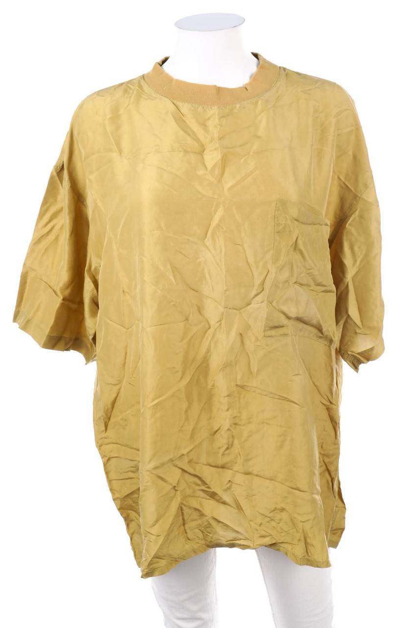 Carou LIBERTY Vintage-Kurzarm-Bluse aus Seide