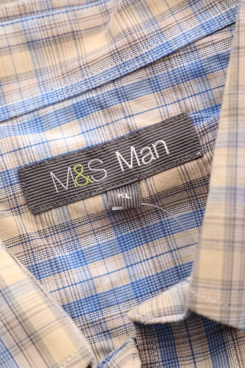 Carou M&S COLLECTION Kurzarm-Hemd Mit Karo-Muster