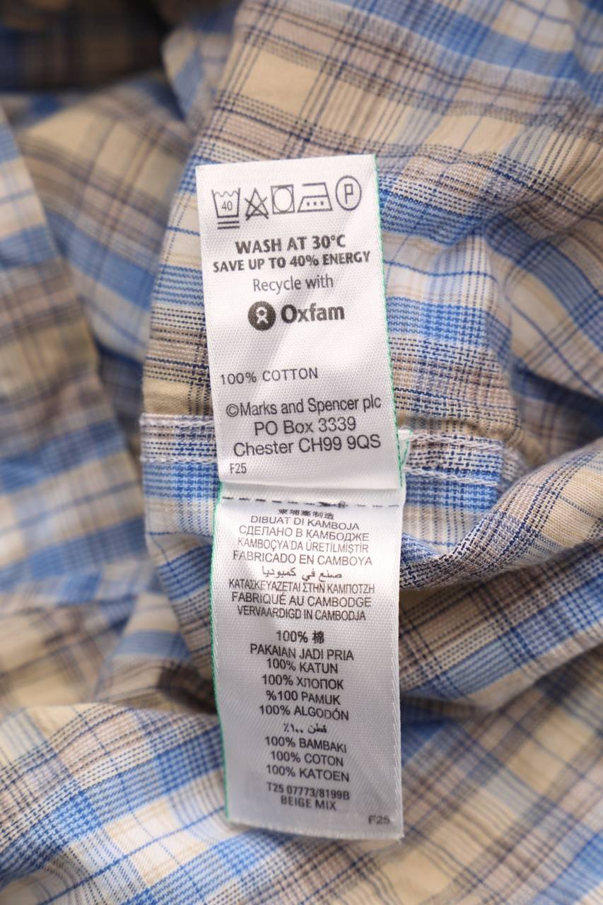 Carou M&S COLLECTION Kurzarm-Hemd Mit Karo-Muster