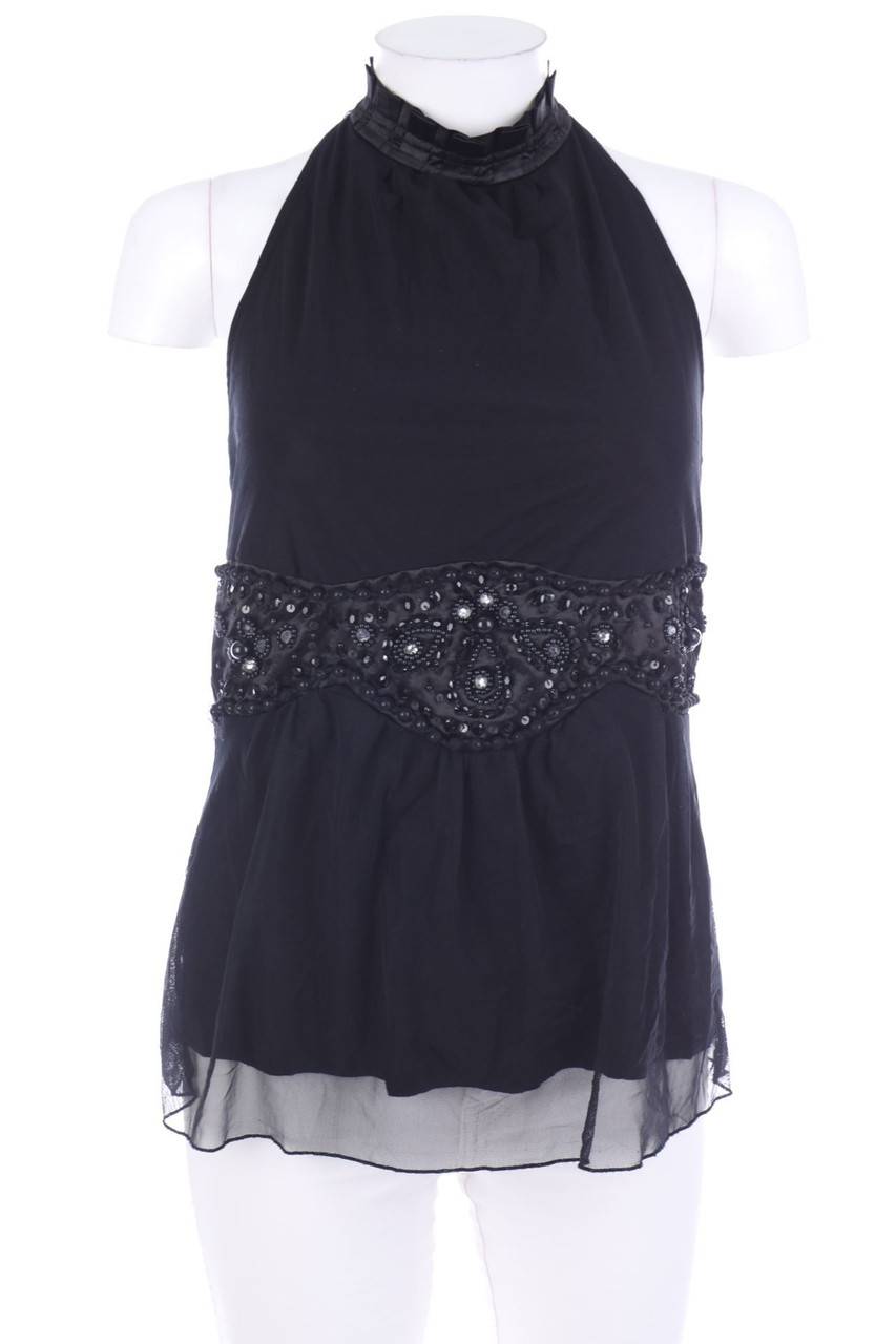 Carou MANGO SUIT Neckholder-Blusentop mit Perlen
