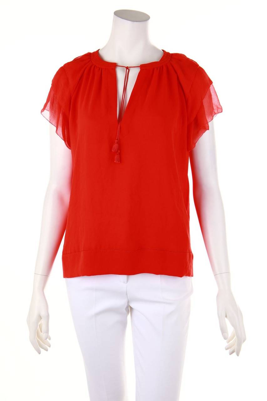 Carou MARC CAIN Kurzarm-Bluse mit Quasten