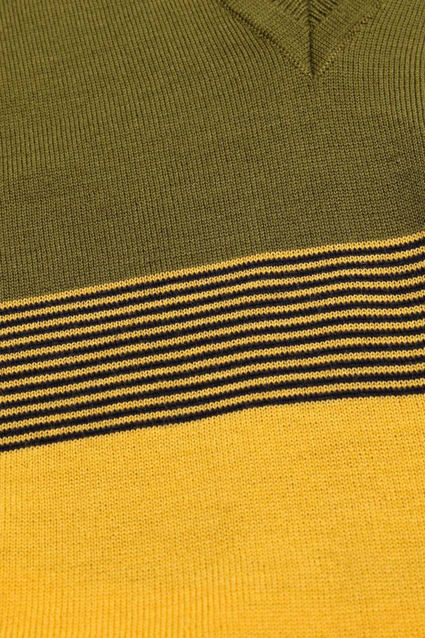 Carou MÄRZ Vintage-Schurwoll-Pullover Mit V-Neck