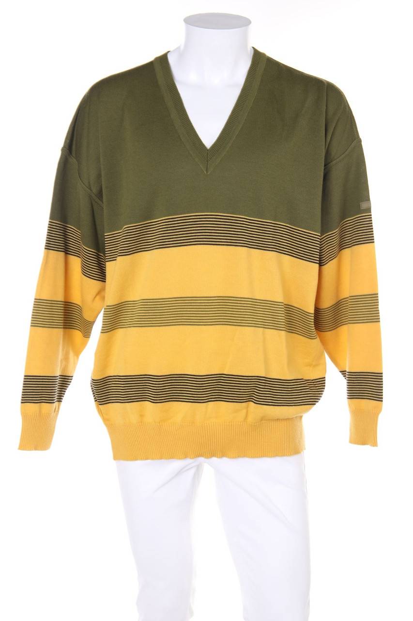 Carou MÄRZ Vintage-Schurwoll-Pullover mit V-Neck