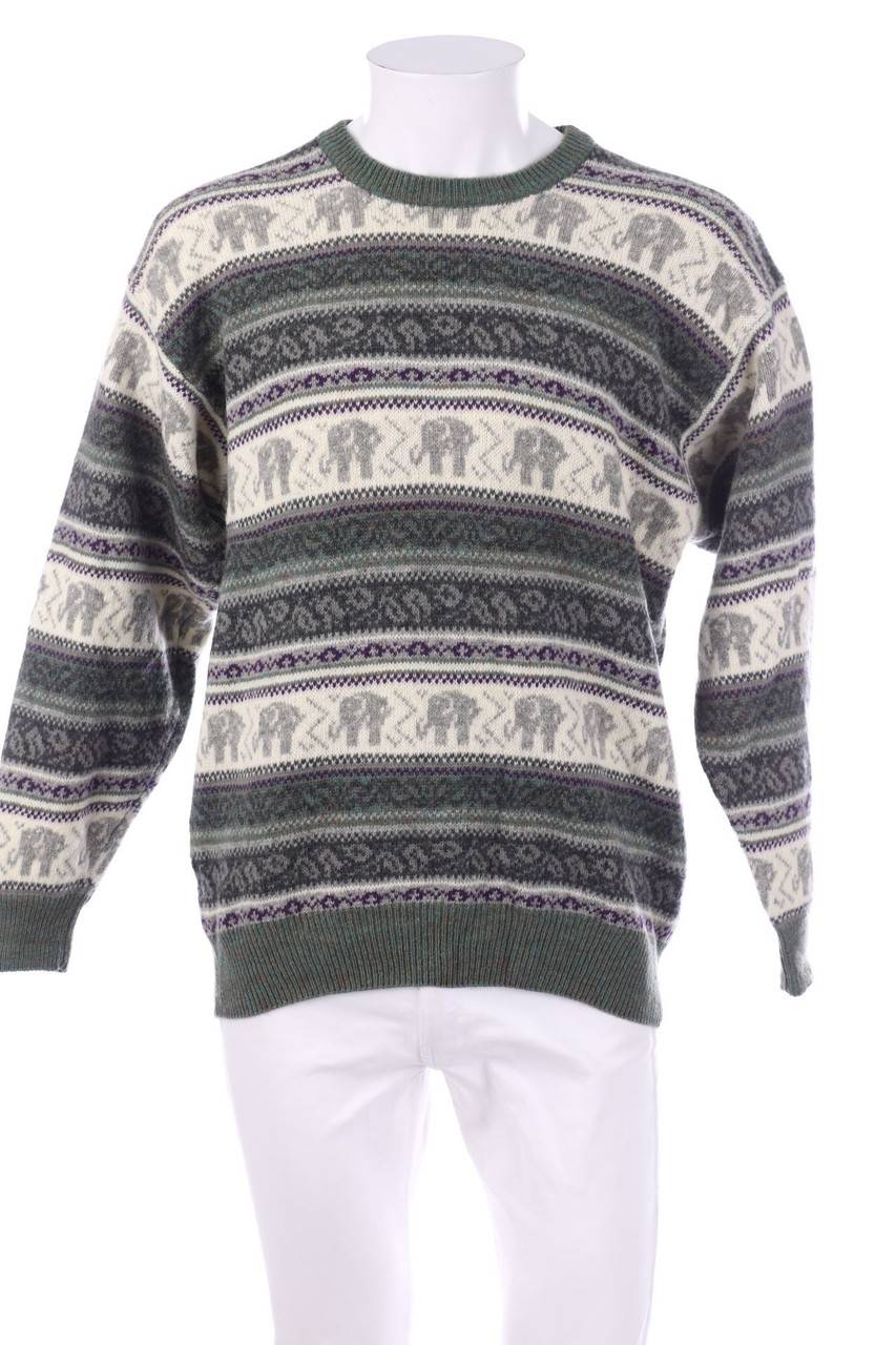 Carou McNEAL Vintage-Lambswool-Pullover mit Muster