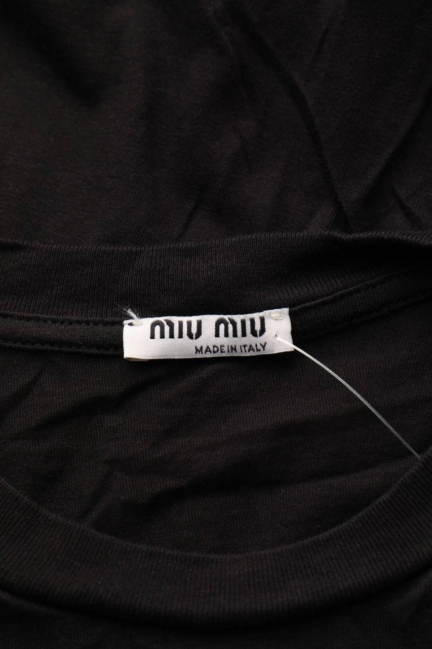 Carou Miu Miu Kurzarm-Shirt Mit Flock-Print