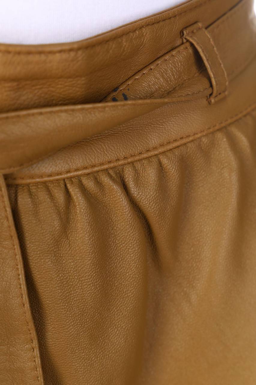 Carou Modissa Vintage-Midi-Lederrock Mit Gürtel