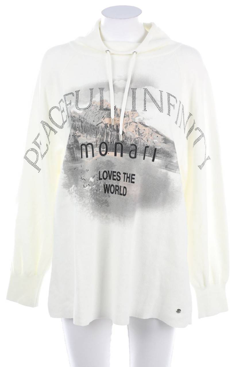 Carou monari Baumwoll-Pullover mit Strass-Steinen